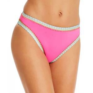 NEW PLATINUM SWIMWEAR stitched scoop bikini bottoms in hot pink
